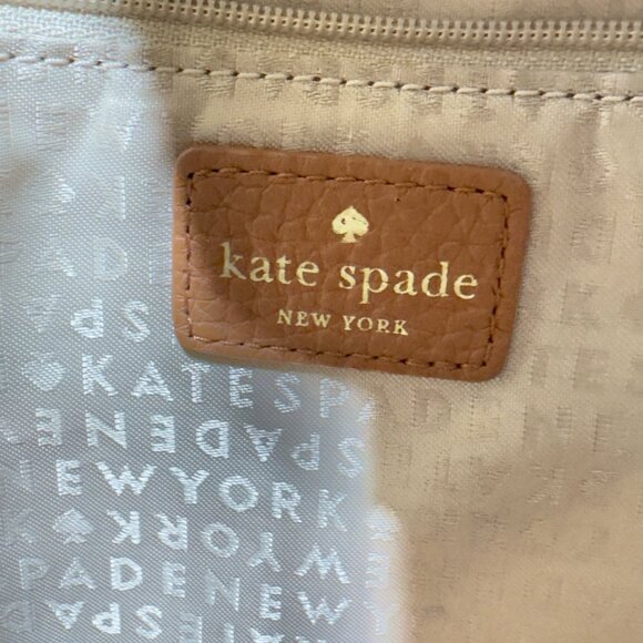 KATE SPADE New York Sheffield Dorma Brown Leather Tote White/Black Trim Detail - Picture 10 of 15